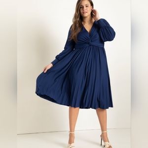 Knot Front Pleated Skirt Dress